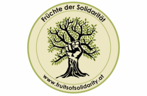 Logo der Fruits auf Solidarity; Logo mit der Aufschrift "Früchte der Solidarität"